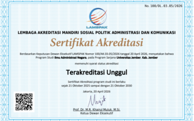 Jember University’s Public Administration Study Program Achieves “Excellent” Accreditation Status